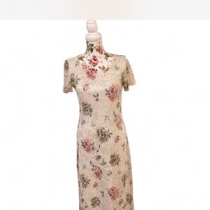Ronni Nicole Cream Floral Midi Dress